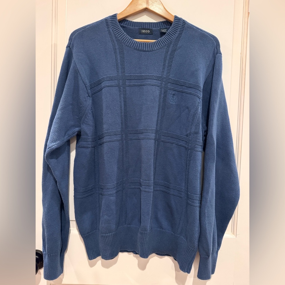 Vintage Izod 100% cotton knit crewneck sweater. Men’s Large
